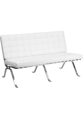 Flash Series White Leather Love Seat (MF-ZB-FLASH-801-LS-WHITE-GG)