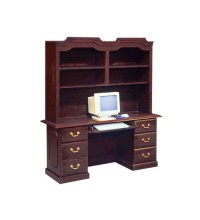 Governors Computer Credenza with Overhead Storage