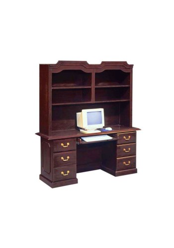 Governors Computer Credenza with Overhead Storage