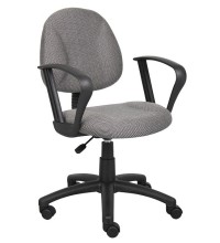 Grey Fabric Deluxe Posture Task Chair with Loop Arms (MB317-GY)