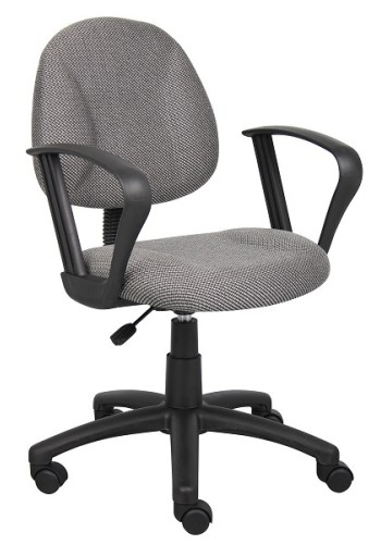 Grey Fabric Deluxe Posture Task Chair with Loop Arms (MB317-GY)