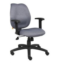 Grey Fabric Mid Back Task Chair with Adjustable Arms (MB1014-GY)