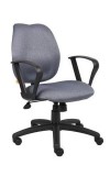 Grey Fabric Mid Back Task Chair with Loop Arms (MB1015-GY)