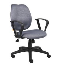 Grey Fabric Mid Back Task Chair with Loop Arms (MB1015-GY)