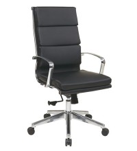 High-Back Black Eco Leather Chair