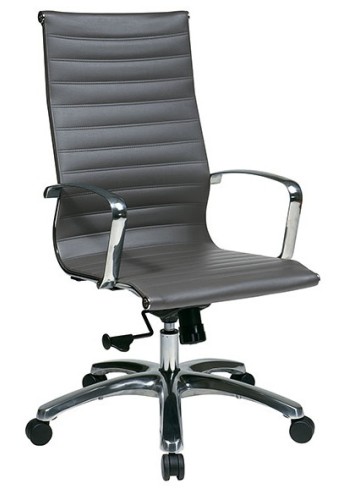 High-Back Grey Eco Leather Chair