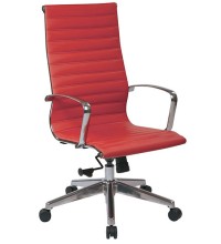 High Back Red Eco Leather Chair