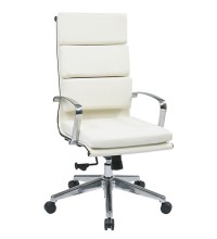 High-Back White Eco Leather Chair