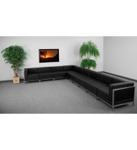 Imagination Series Black Leather Sectional Configuration, 9 Piece