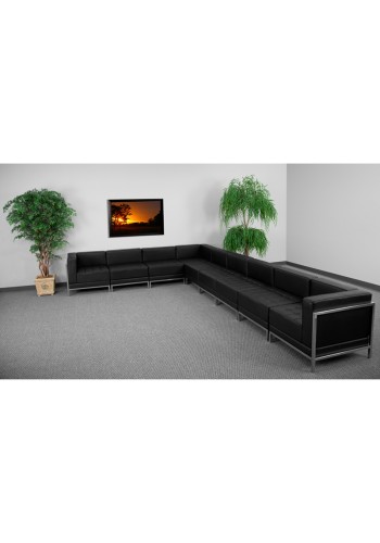 Imagination Series Black Leather Sectional Configuration, 9 Piece