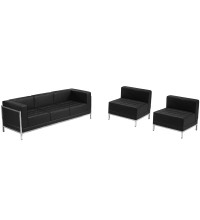 Imagination Series Black Leather Sofa andamp; Chair