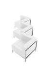 Imagination Series White Leather 3 Piece Corner Chair Set