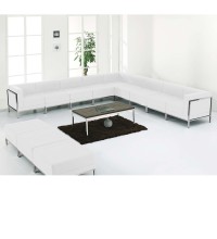 Imagination Series White Leather Sectional 12 Piece Set