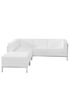 Imagination Series White Leather Sectional Configuration, 3 Pieces