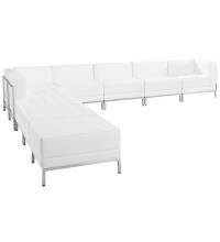  Imagination Series White Leather Sectional Configuration, 9 Pieces