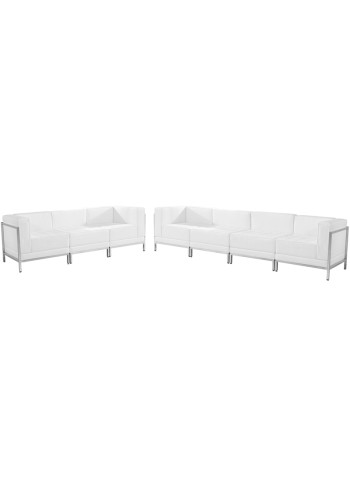 Imagination Series White Leather Sofa Set, 5 Pieces