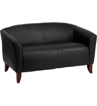  Imperial Series Black Leather Love Seat (MF-111-2-BK-GG)