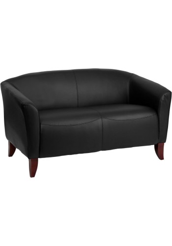  Imperial Series Black Leather Love Seat (MF-111-2-BK-GG)