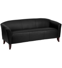 Imperial Series Black Leather Sofa (MF-111-3-BK-GG)