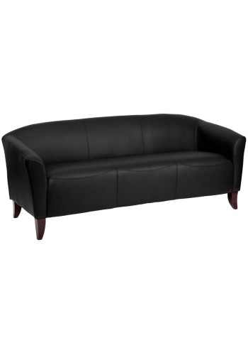 Imperial Series Black Leather Sofa (MF-111-3-BK-GG)