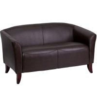 Imperial Series Brown Leather Love Seat (MF-111-2-BN-GG)