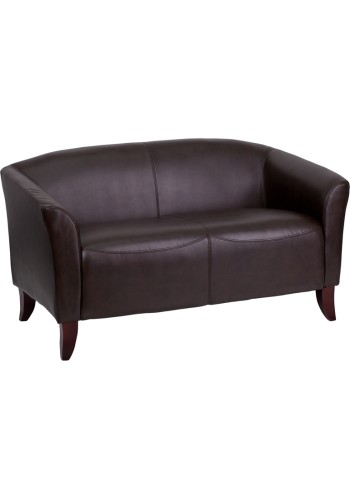 Imperial Series Brown Leather Love Seat (MF-111-2-BN-GG)