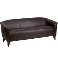 Imperial Series Brown Leather Sofa (MF-111-3-BN-GG)