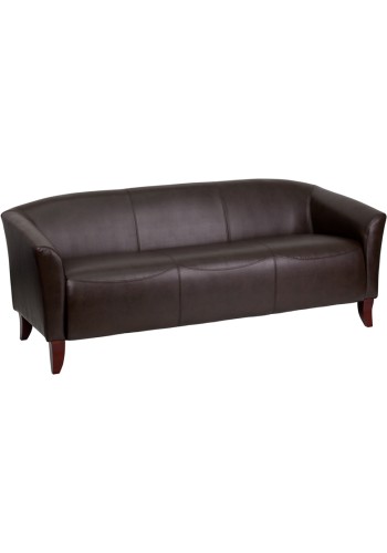 Imperial Series Brown Leather Sofa (MF-111-3-BN-GG)