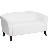 Imperial Series White Leather Love Seat (MF-111-2-WH-GG)