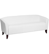  Imperial Series White Leather Sofa (MF-111-3-WH-GG)