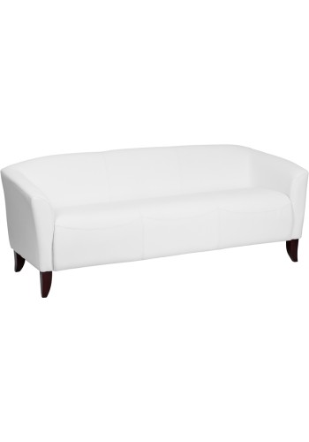  Imperial Series White Leather Sofa (MF-111-3-WH-GG)