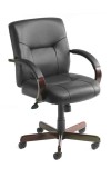 Italian Leather Mid Back Wood Executive Chair (MB8906)