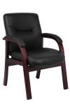 Italian Leather Wood Executive Guest Chair (MB8909)
