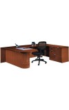 Jade Bullet Front Executive U-Shape Desk with Combo Storage