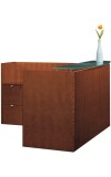 Jade L-Shape Reception Desk with Glass Counter