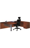 Jade Open Bullet Glass Panel Front Executive U-Shape Desk