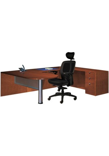 Jade Open Bullet Glass Panel Front Executive U-Shape Desk