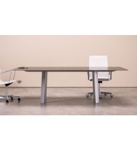 Kai 7 and Rectangular Conference Table with Polished Chrome Legs