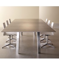 Kai 9 and Rectangular Conference Table with Polished Chrome Legs