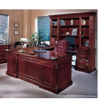 Keswick Executive U-Shape Desk with Glass Door Hutch