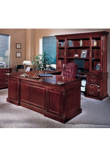 Keswick Executive U-Shape Desk with Glass Door Hutch