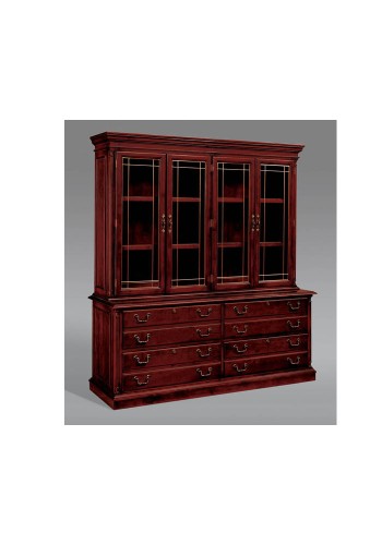 Keswick Lateral File Credenza with Glass Doors Hutch