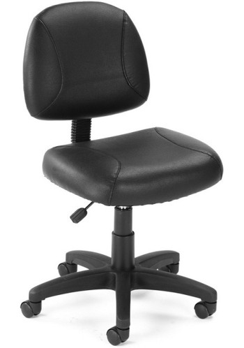 Leather Armless Deluxe Posture Task Chair (MB305)