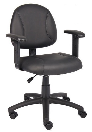 Leather Deluxe Posture Task Chair with Adjustable Arms (MB306)