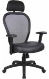 Leather Mesh Chair with Headrest (MB6808-HR)