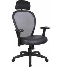 Leather Mesh Chair with Headrest (MB6808-HR)