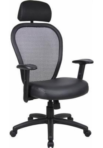 Leather Mesh Chair with Headrest (MB6808-HR)