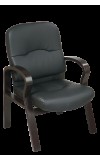 Leather Visitors Chair with Espresso Finish Wood  (MWD5385)