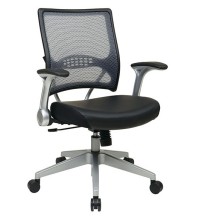 Light Back and Black Eco Leather Seat Managers Chair