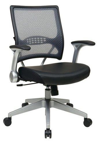 Light Back and Black Eco Leather Seat Managers Chair